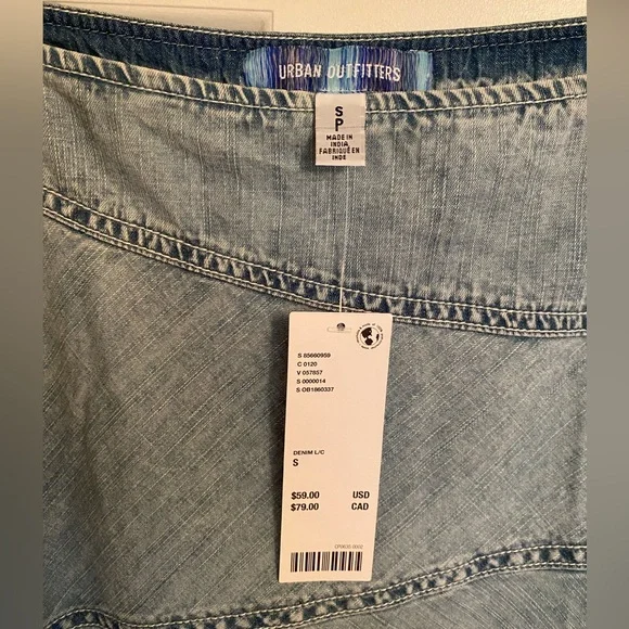 NEW with tag Urban Outfitters Denim Knee Length Skirt Size Small - Picture 2 of 6